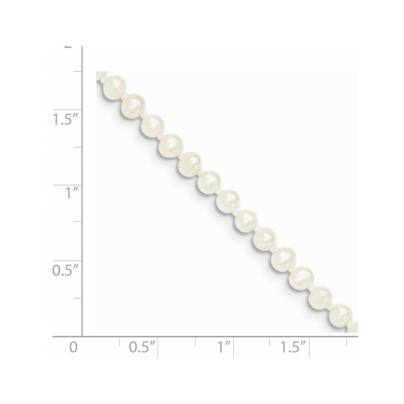 14k Children's 3-4mm White Semi-Round Freshwater Cultured Pearl 12 inch Necklace