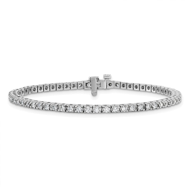 14K White Gold 2 1/6 carat Lab Grown Diamond VS+ F+ Complete Tennis Bracelet