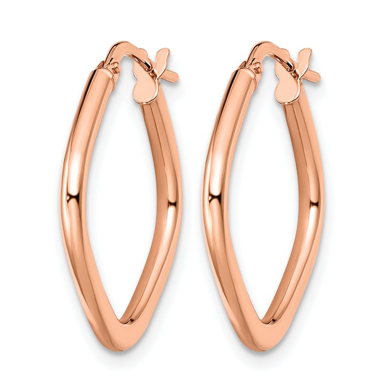 10K Rose Gold Polished Square Hoop Earrings