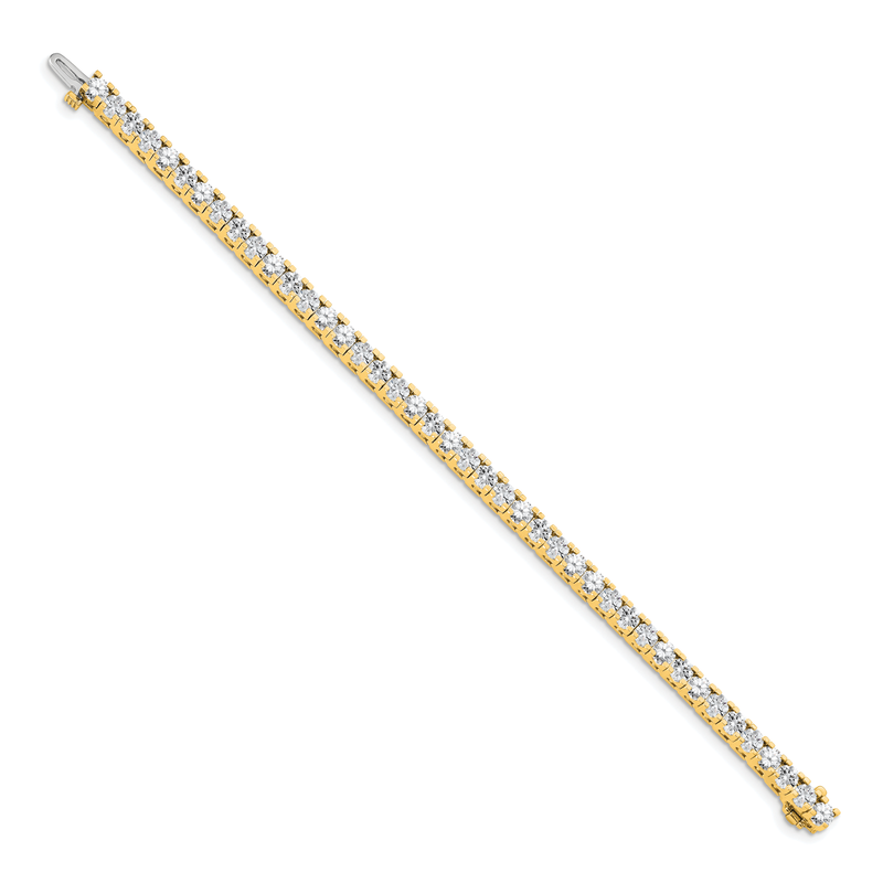 14k Complete 7.5 carat Round AAA Diamond 4-prong 7 inch Tennis Bracelet