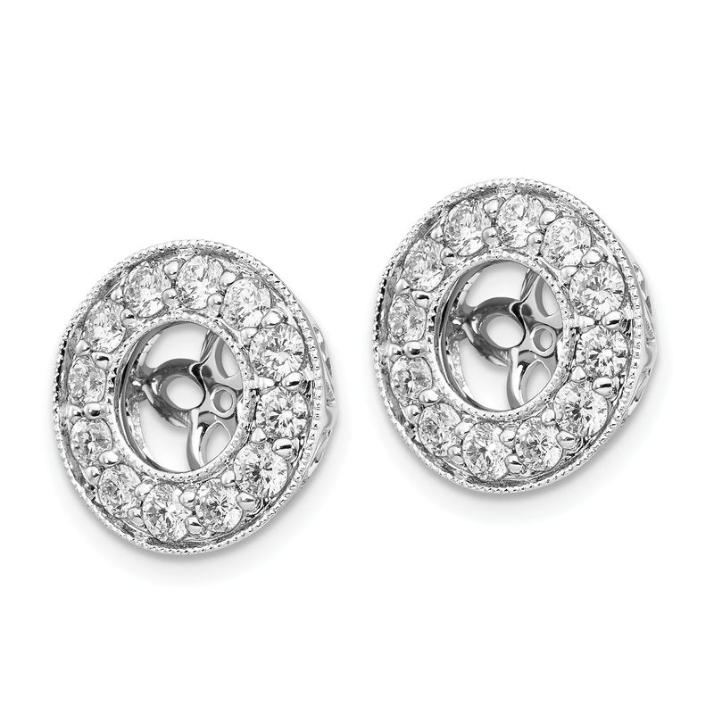 14K White Gold 1/2 carat Lab Grown Diamond VS+ F+ for 5.5-6mm Studs Complete Earring Jackets