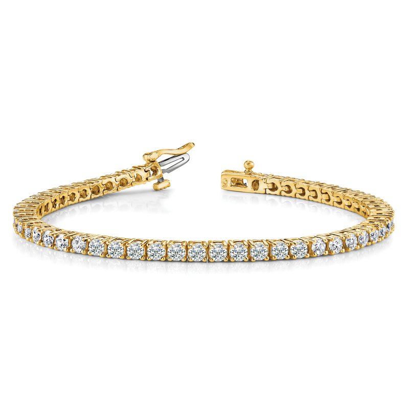 14k Complete 4.92 carat Round AAA Diamond 4-prong 7 inch Tennis Bracelet