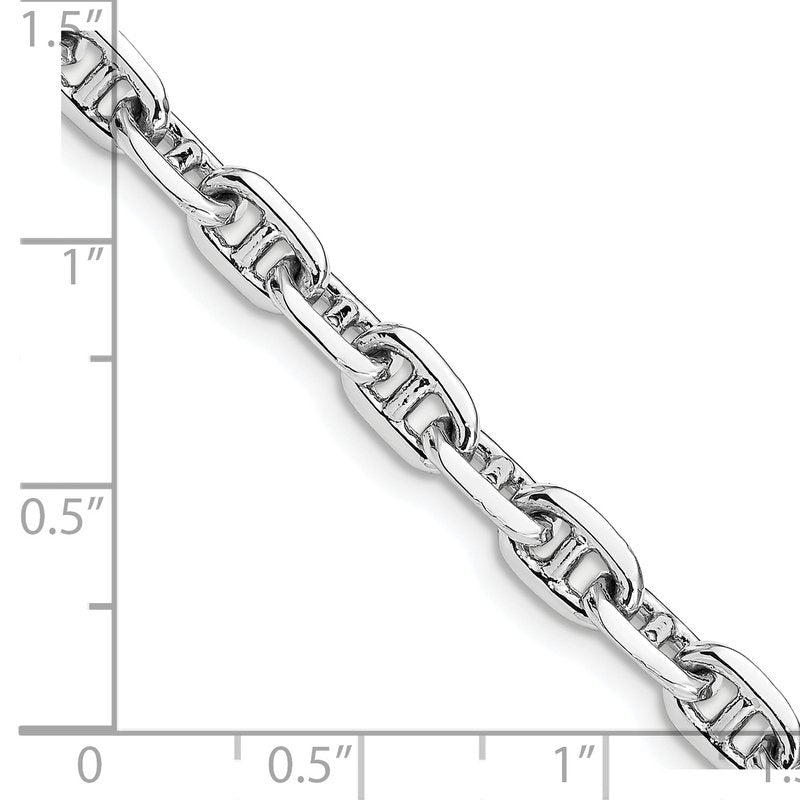 14K White Gold 18 inch 5.1mm Hand Polished Fancy Link with Lobster Clasp Chain