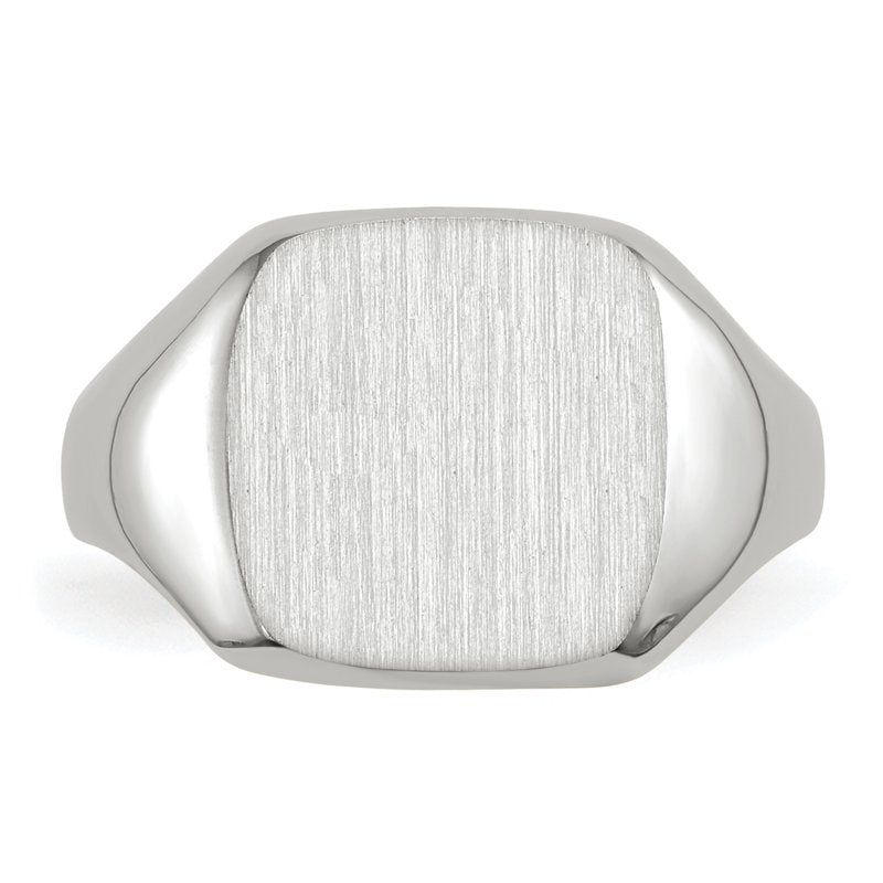 14k White Gold 10.5x11.0mm Open Back Signet Ring