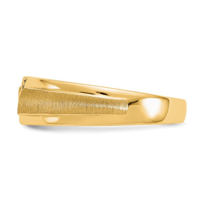 14K White Gold Men's 1/20 carat Lab Grown Diamond VS/SI  D E F  Brushed and Polished Band