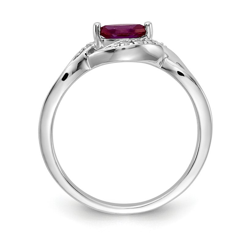 14k White Gold Diamond and Marquise Emerald Ring