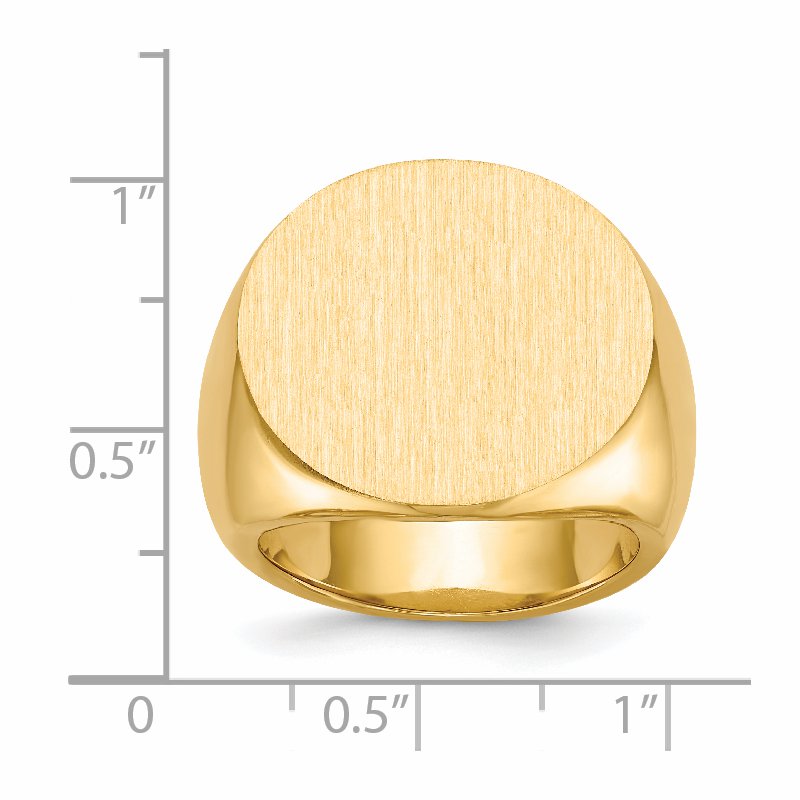 14k 21.0x21.5mm Closed Back Mens Signet Ring