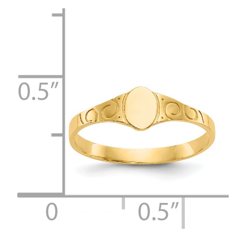 14k Polished Oval Baby Signet Ring