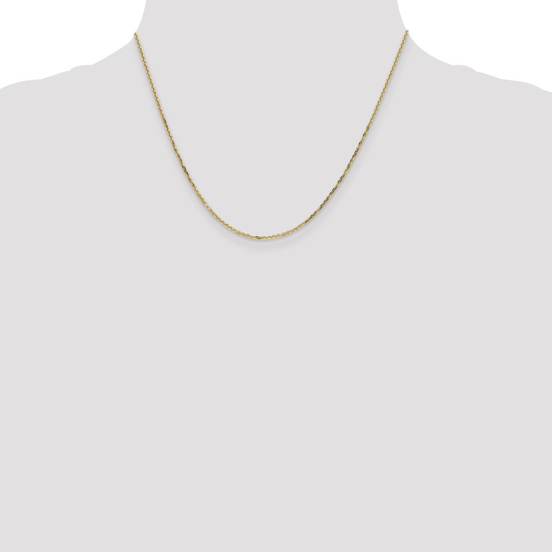 14K 26 inch 1.4mm Diamond-cut Round Open Link Cable with Lobster Clasp Chain