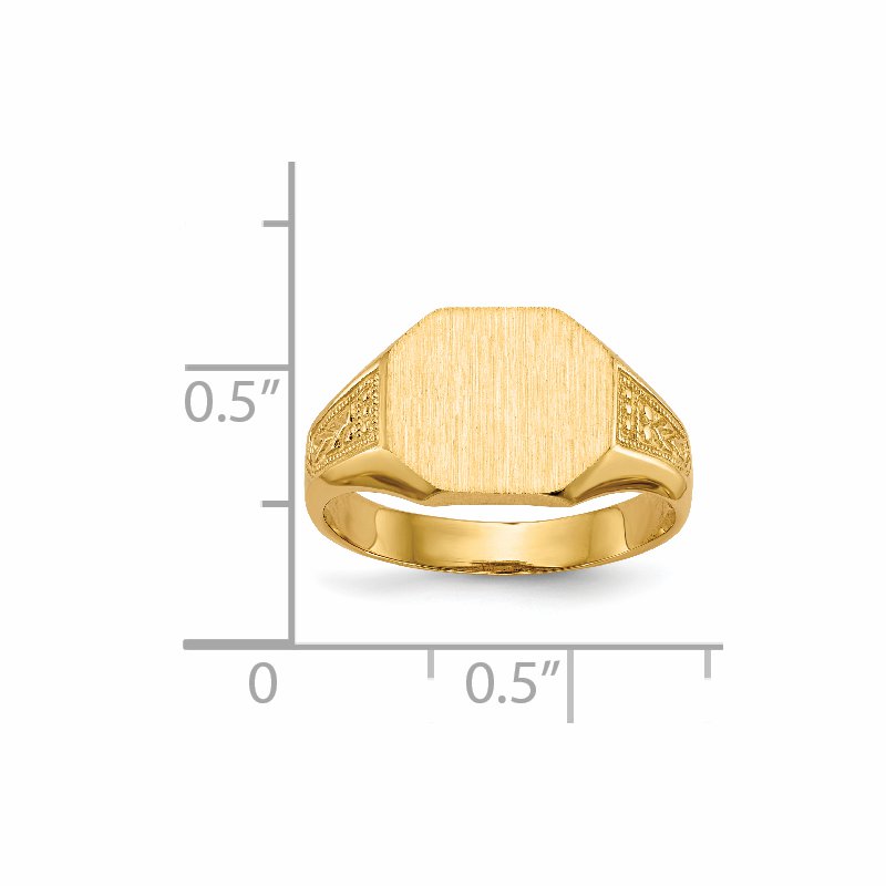 14k 11.0x9.0mm Open Back Signet Ring