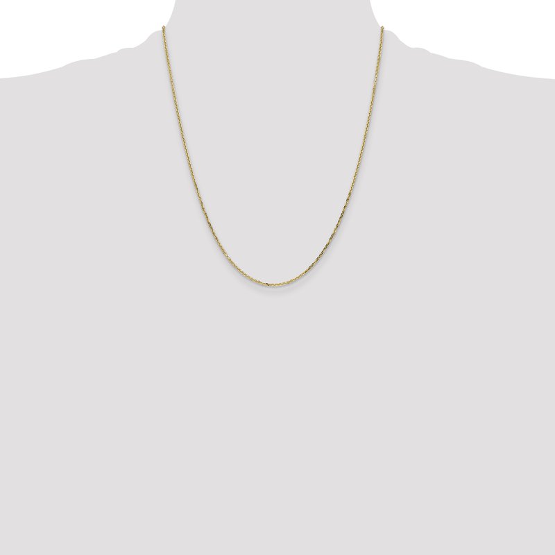 14K 26 inch 1.4mm Diamond-cut Round Open Link Cable with Lobster Clasp Chain