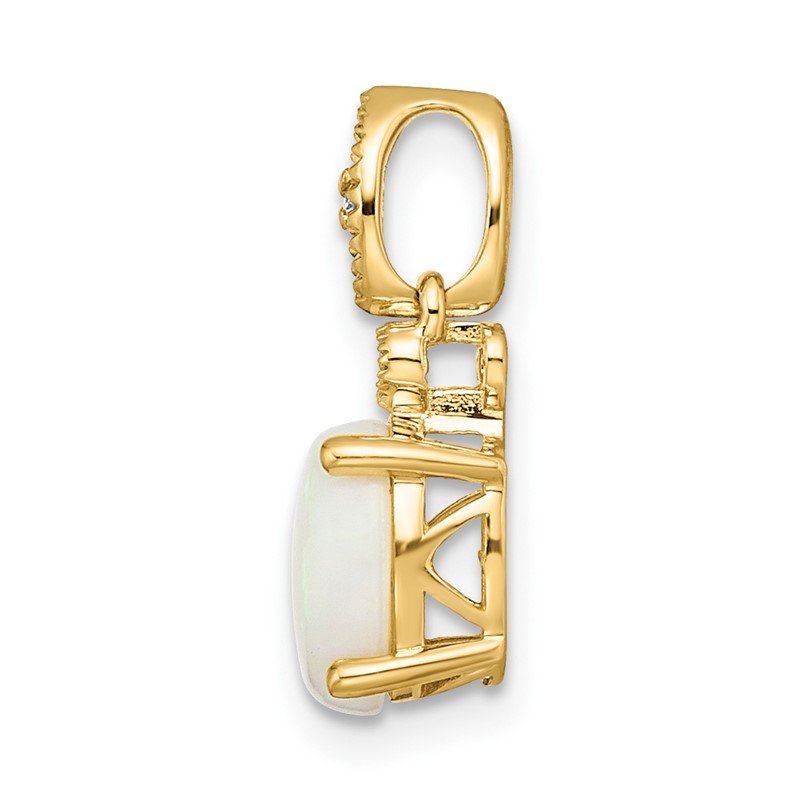 14k Austrian Opal and Diamond Pendant