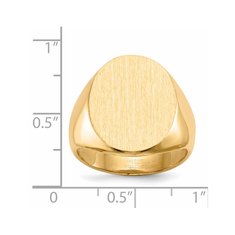 14k 15.5x19.0mm Closed Back Mens Signet Ring