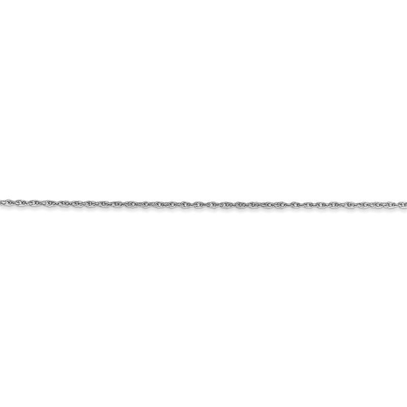14K White Gold 14 inch .8mm Light Baby Rope with Spring Ring Clasp Chain