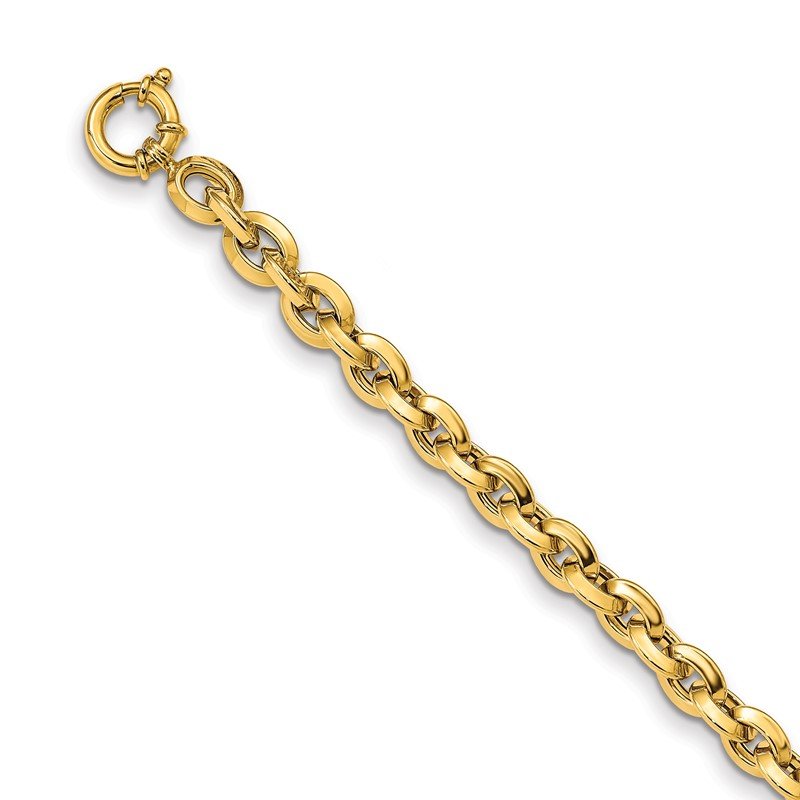 14K Polished 7.9mm Fancy Knife-edge Rolo Link 8 inch Bracelet