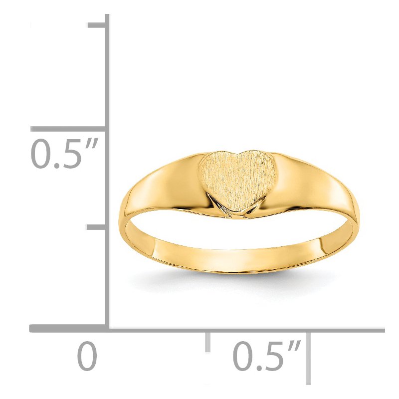 14k Satin Baby Heart Signet Ring