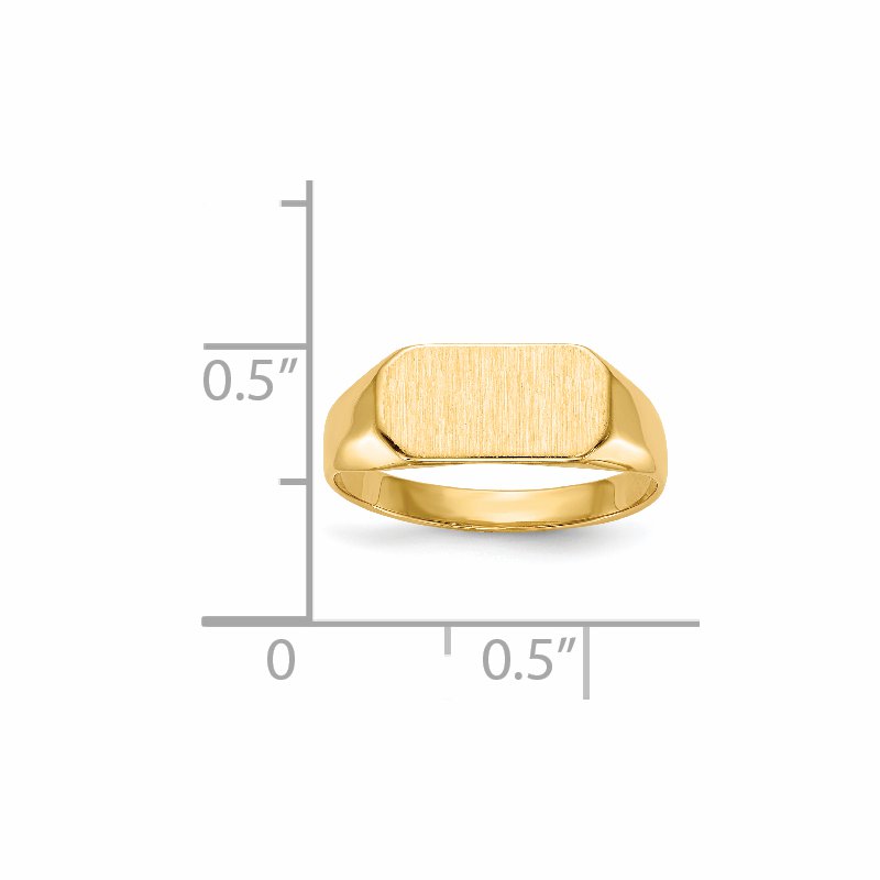14k 12.0x6.5mm Closed Back Childs Signet Ring