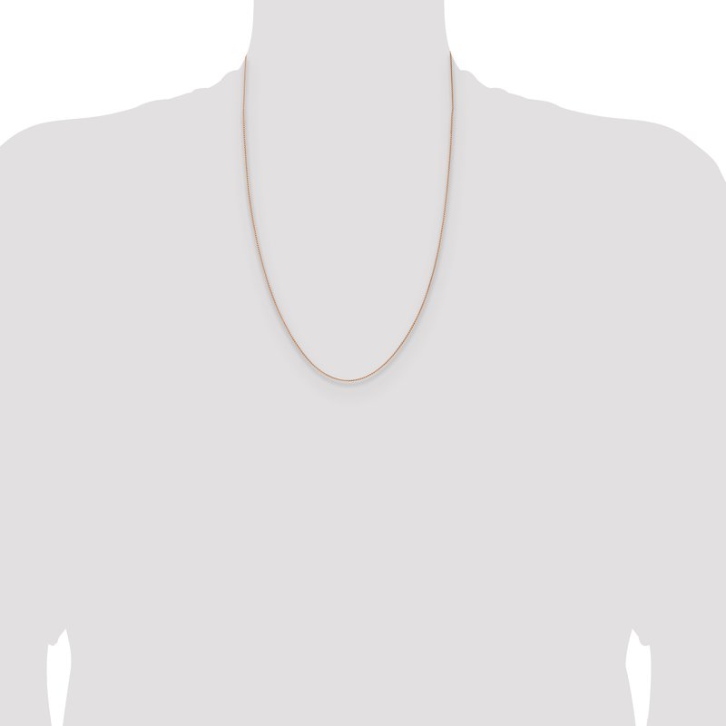 14K Rose Gold 10 inch 1mm Solid Polished Spiga with Lobster Clasp Anklet