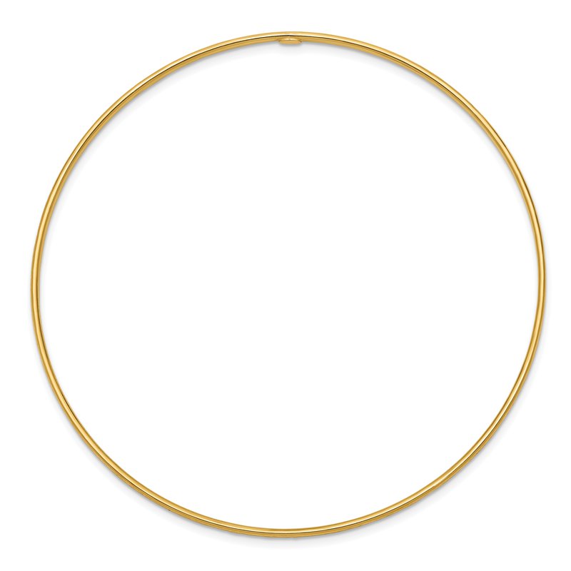 14k Polished Diamond-Cut 1.50mm Slip-on Round Bangle Bracelet