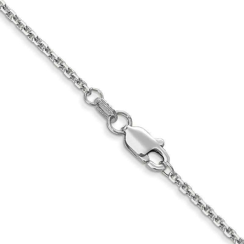 14K White Gold 10 inch 1.45mm Diamond-cut Cable with Lobster Clasp Anklet