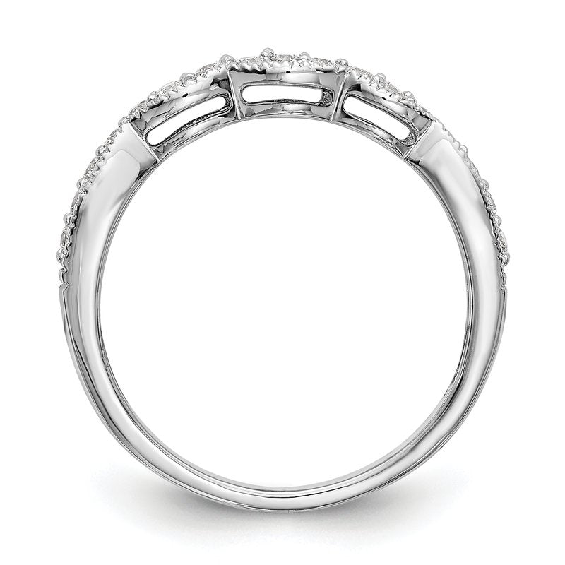 14K White 1/4 carat Lab Grown Diamond VS+ F+ Complete Wedding Band