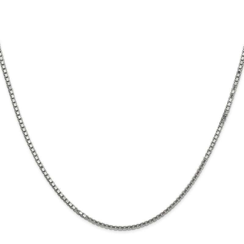 14K White Gold 26 inch 1.5mm Box with Lobster Clasp Chain