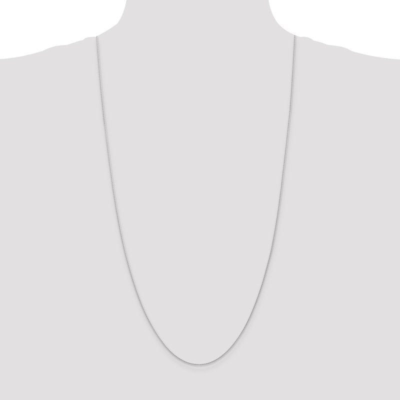 14K White Gold 10 inch 1mm Parisian Wheat with Lobster Clasp Anklet