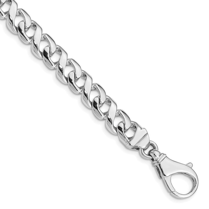 14K White Gold  20 inch 8.75mm Hand Polished Fancy Link with Fancy Lobster Clasp Chain