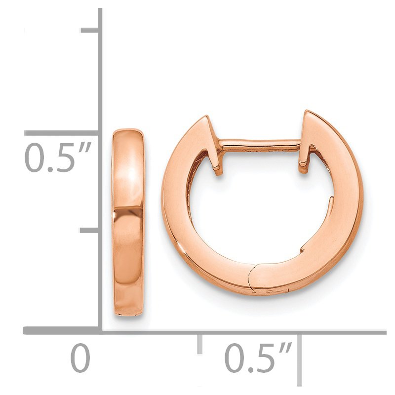 14K Rose Gold Hinged Hoop Earrings