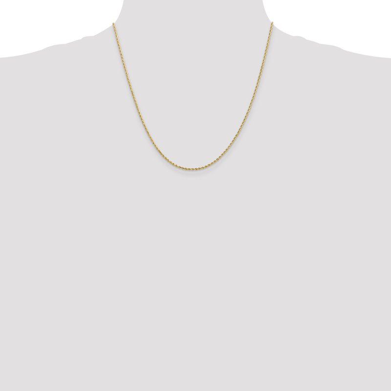 14K 1.5mm Diamond-Cut Rope Chain Anklet