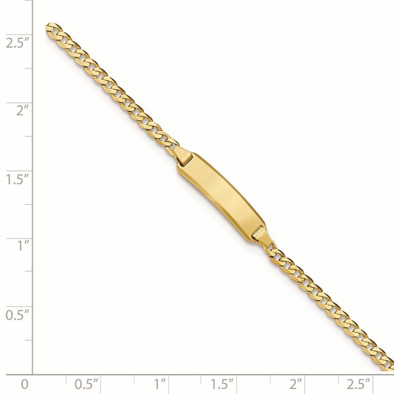 14k Polished Solid Chain/Solid Plate Curb Link 20x4.8mm Plate 5.5 inch Baby/Child ID Bracelet