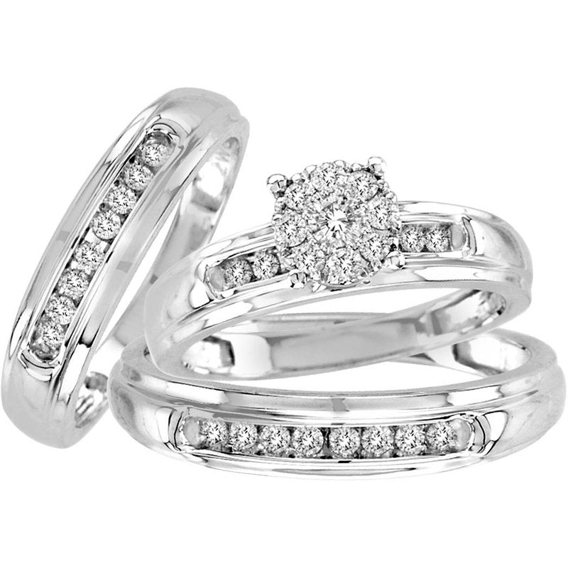 14K 0.54Ct Diamond Trio Set