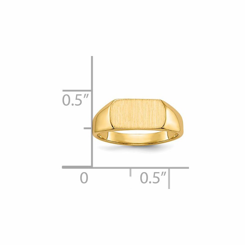 14k 10x6mm Open Back Signet Ring