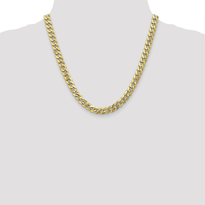 10K 8mm Flat Beveled Curb Chain