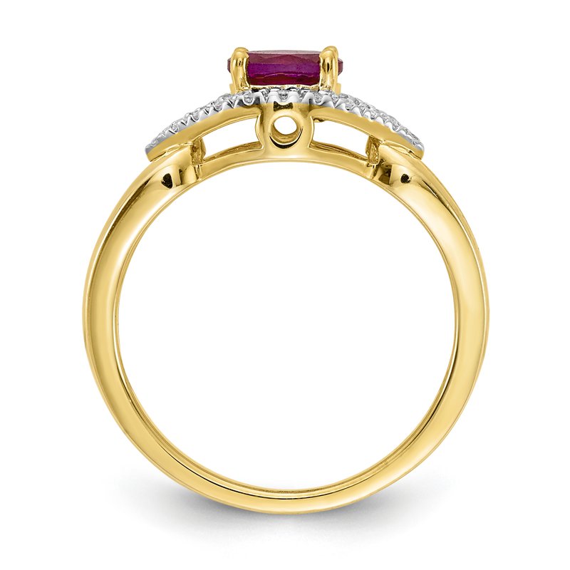 14k Diamond and Emerald Ring