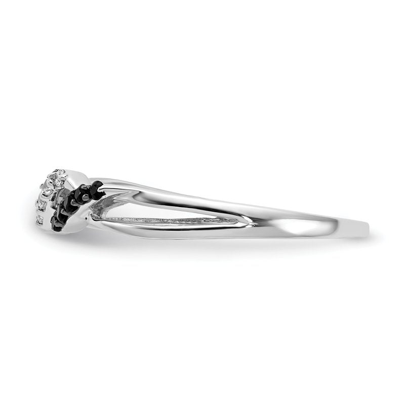 14k White Gold w/ Blue and White Diamond Twist Ring