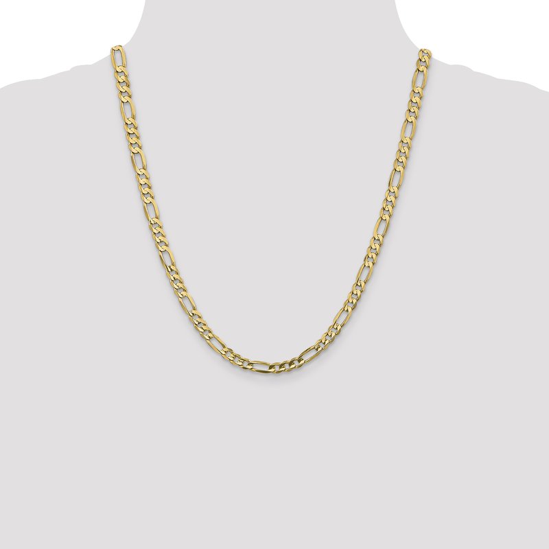 14K 26 inch 5.5mm Concave Open Figaro with Lobster Clasp Chain