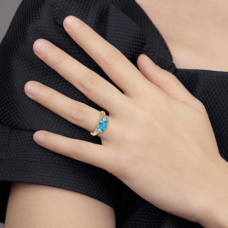 14ky Gemstone &amp; Diamond Ring