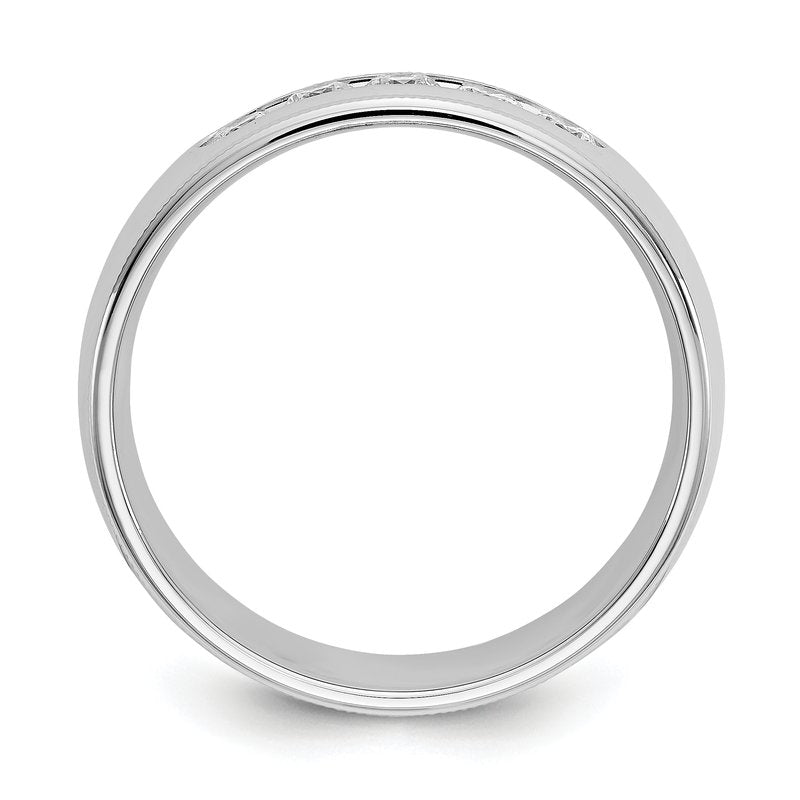 14K White Gold Men's 1/2 carat Lab Grown Diamond VS+ F+ Size 10.5 Complete Miligrain Band