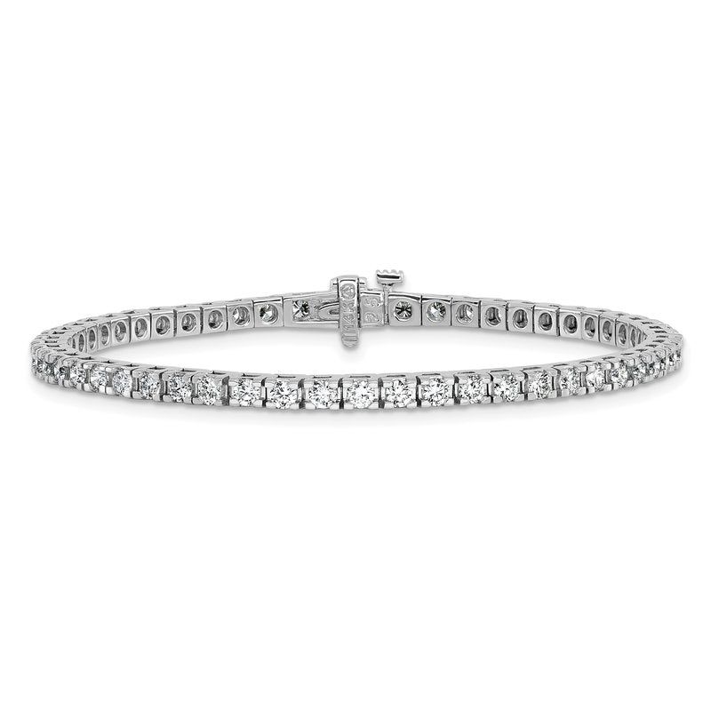 14k White Gold Complete 2.86 carat Round VS Diamond 4-prong 7 inch Tennis Bracelet