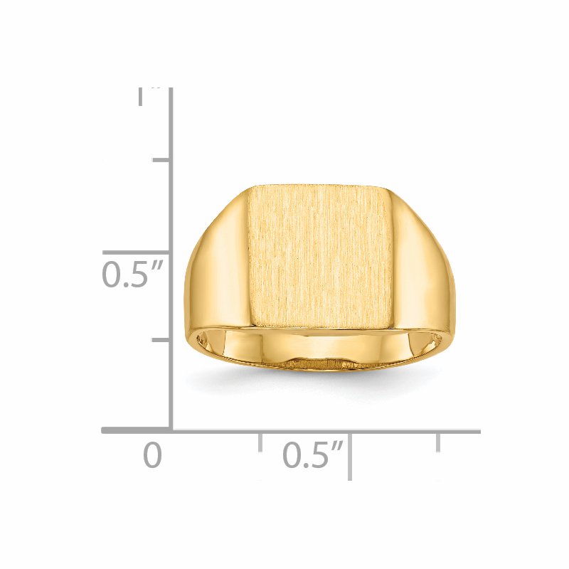 14k 11.0x11.5mm Open Back Signet Ring