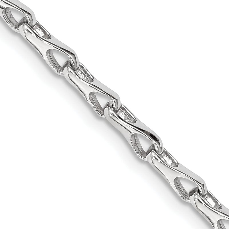 14K White Gold 18 inch 3.5mm Hand Polished Fancy Link with Lobster Clasp Chain