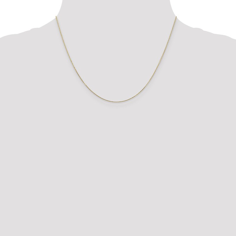 14K 26 inch .8mm Diamond-cut Round Open Link Cable with Lobster Clasp Chain
