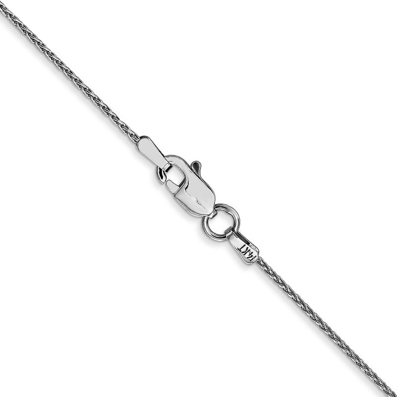 14K White Gold 10 inch 1mm Parisian Wheat with Lobster Clasp Anklet
