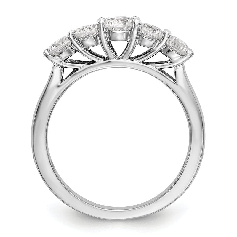 14K White Gold 3/4 carat Lab Grown Diamond VS/SI  D E F  5 Stone Ring