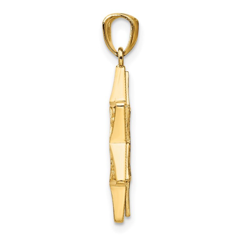 14k Two-tone Star of David and Torah Pendant