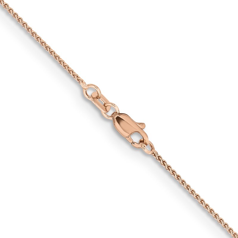 14K Rose Gold 10 inch 1mm Solid Polished Spiga with Lobster Clasp Anklet