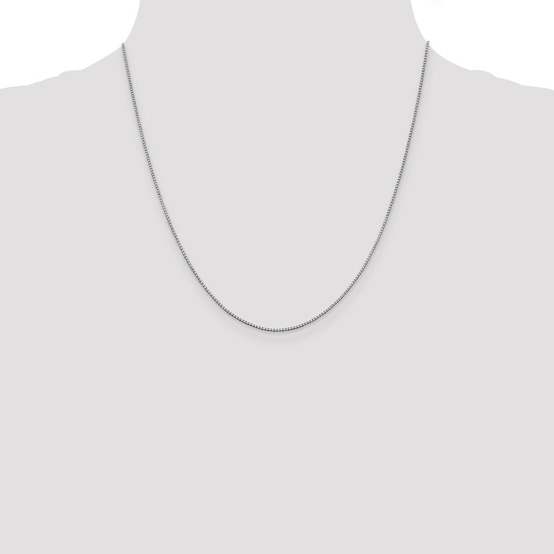 14K White Gold 26 inch .95mm Box with Lobster Clasp Chain