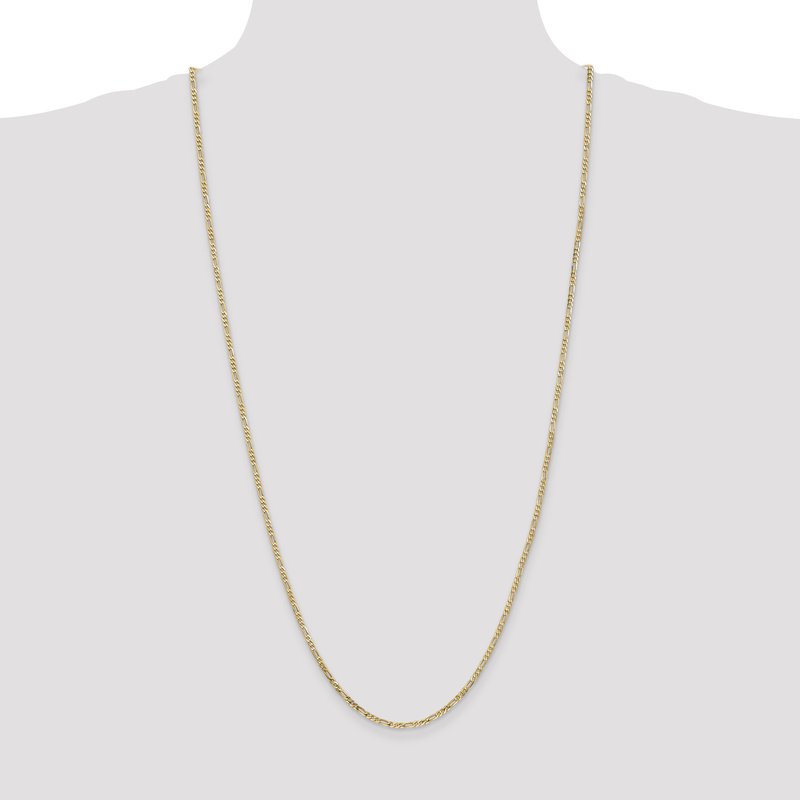14K 26 inch 2.25mm Flat Figaro with Lobster Clasp Chain