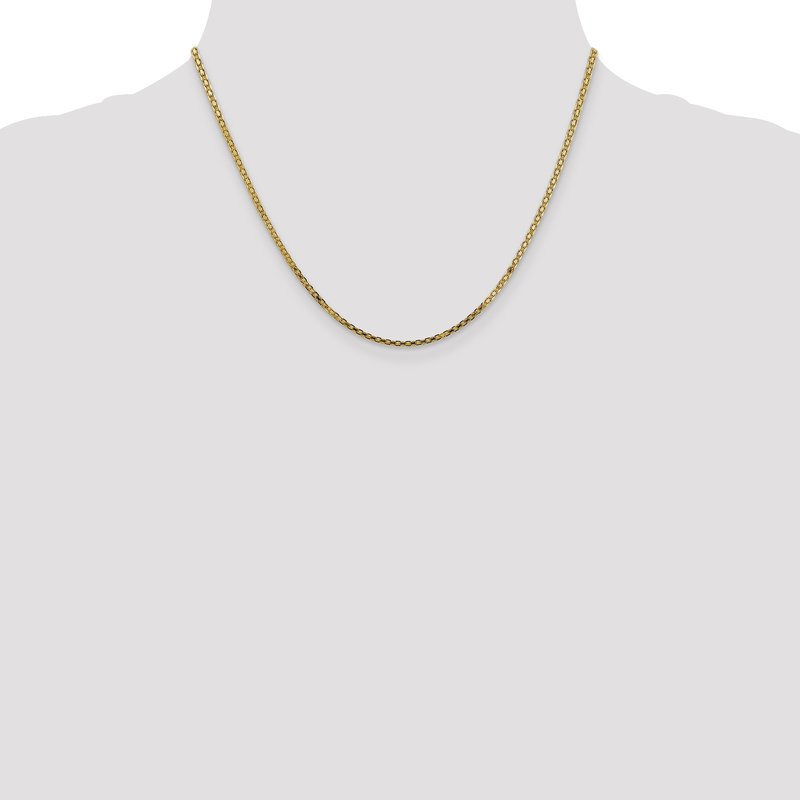 14K 10 inch 1.8mm Lightweight Flat Bismark with Lobster Clasp Anklet